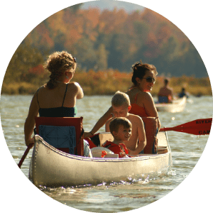 Riverside family canoe
